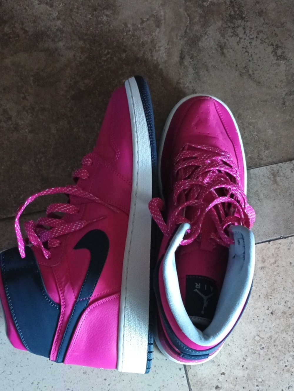 Nike Hot Pink and Black High-Top Sneakers